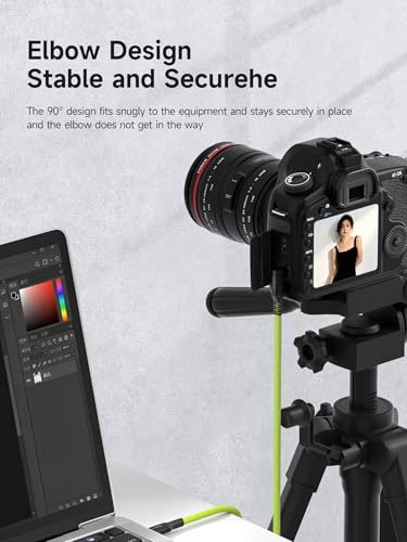Image of Hagibis Camera Tethering Cable, 90 Degree Right Angle USB4 V2.0 USB-C Camera Connection Cable with 80Gbps 8K@60Hz 240W PD Fast Charging for Canon, Sony, Nikon, Fuji, MacBook, iPhone (4.8m)