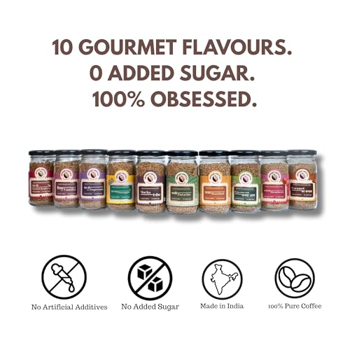 Image of Impulse Coffees Nutkhat Hazelnut Instant Coffee Powder | Smooth Medium Roast Arabica with Toasty Rich Hazelnut Aroma & Creamy Aftertaste | Instant Cafe-Style Flavoured Coffee for Home & Office | 100Gms