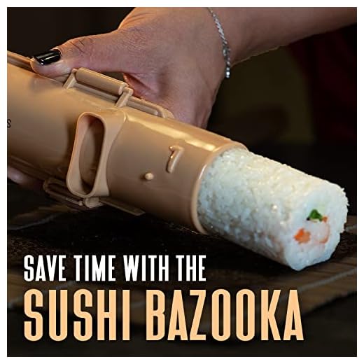 Alas Complete 20 Piece Sushi Making Set - Kit for Beginners & Pros with Knife, 2 Mats, Rice Bazooka and Dipping Plate