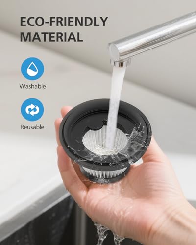 Image of 12 Pack Vacuum Filter Replacement Compatible with Compact Cordless Vacuum Cleaner as Seen on TV, Washable and Reusable Vac Replacement Parts