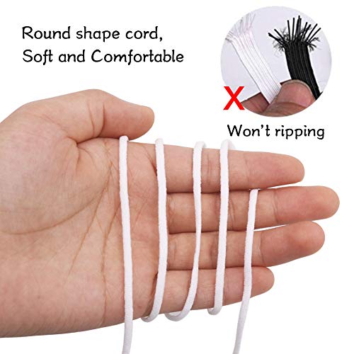 109 Yard Soft Elastic Cord Rope 3mm, 1/8 inch Ear Strap Stretchy String for Homemade Ear Loops Sewing DIY Crafts