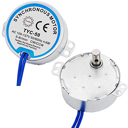 Image of Twidec 2Pcs Synchronous Motor Ac100~127V 50 60Hz Turntable Synchronous Motor 4W Cw Ccw Electric Motor 5-6 Rpm Min Tyc-50-502 5-6 Rpm /Min
