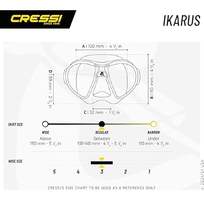 CRESSI Adult Snorkeling Set in Comfortable Pure Silicone - Mask & Semi-Dry Snorkel | Ikarus & Orion