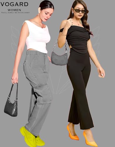 Image of VOGARD Women Stretchable Sleeveless Regular Fit Crop Top | Women Top (526-576)