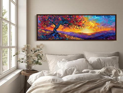 Tableaux abstraits coucher de soleil panoramique pour decoration murale de salon moderne