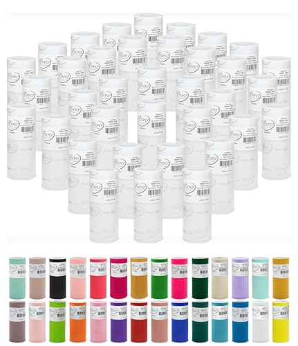 Image of Expo International Value Pack of Decorative Matte, 36 Rolls /Spools of 6 inch Tulle, 6 Inch x 25 Yards (Pack of 36), White