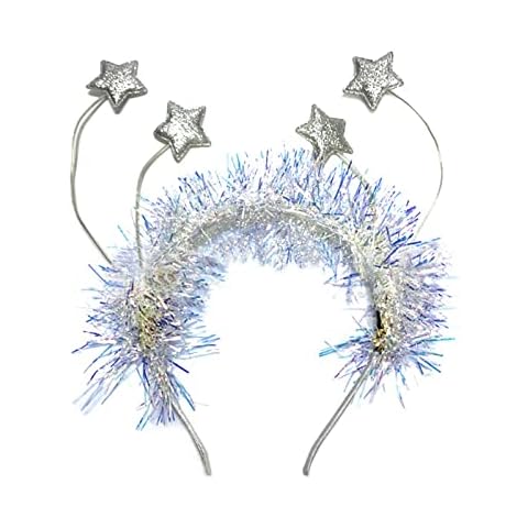 Soochat Happy New Year Headband New Year Headband with Star Boppers and Tinsel - New Years Eve Party Decorations Cover