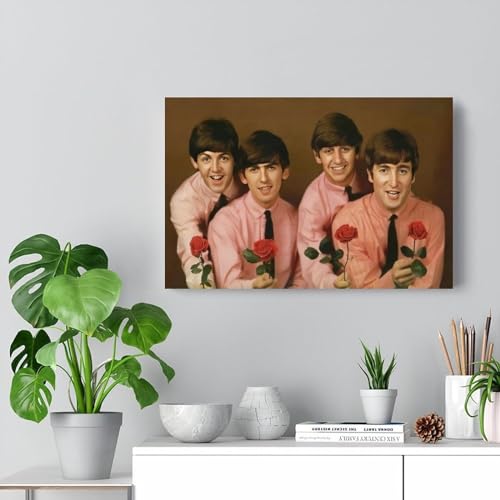 LUISAS Poster vintage des Beatles – Peinture sur toile – Impression d’art moderne pour chambre à coucher – 40 x 60 cm - Les Beatles, Paul McCartney, John Lennon, RIngo Starr, George Harrison LUISAS Poster vintage des Beatles - Peinture sur toile - Impression d'art moderne pour chambre à coucher - 40 x 60 cm – Image 8