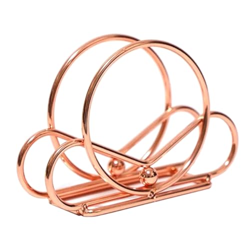 QuirkyLiving Nordic Upright Napkin Holder Upright Napkin Holder Circle Napkin Tabletop Tissue Dispenser for Kitchen Countertops Dining Table Rose Gold