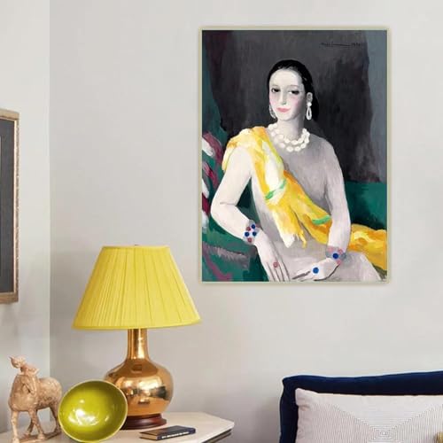 Toile Marie Laurencin portrait de femme grande affiche décoration murale pour salon chaleureux