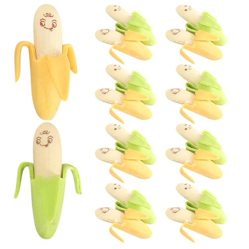 Gommes mini banane pour écoliers : lot de 70 mini gommes fantaisie pour récompenses scolaires