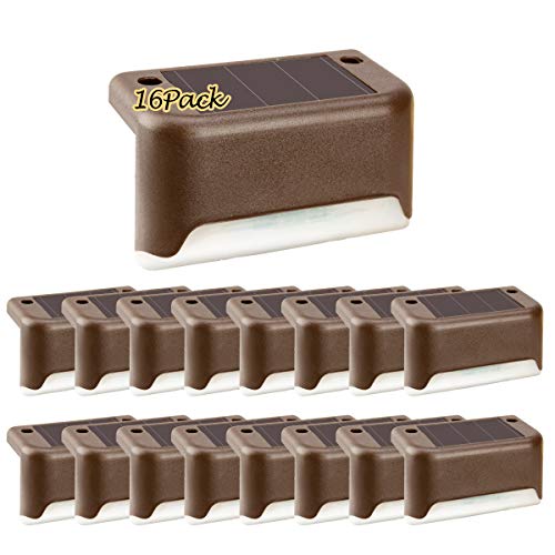 Solpex 28 Pack Solar Outdoor Lights, 16 Pack Solar Deck Lights(Warm White), 12 Pack Solar Ground Lights(White), Waterproof Led Solar Lights For Outdoor Stairs, Step, Fence, Yard, Patio, And Pathway #TOP1