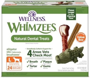 WHIMZEES Wellness Value Box Dog Dental Treats, Large Size, (24 Co...
