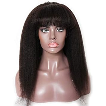 Yaki lace front wig with bangs Clearance