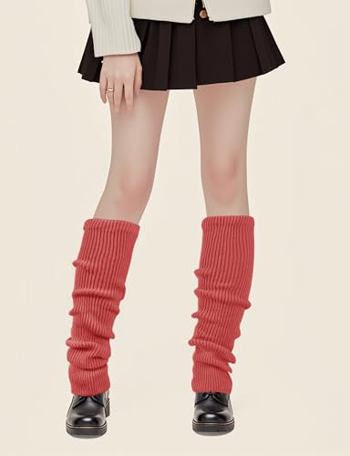 Image of v28 Leg Warmers - 20 inch Women Girls Knit Soft Socks for Warm,Aerobics Balet Fitness Yoga Y2K Casual,Available in 1 /2 /3 Pairs