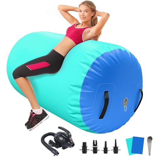 GYUEM Gymnastics Air Roller Air Barrel Inflatable Tumbling Mat, Tumble Backhandspring Mat Gymnastic...