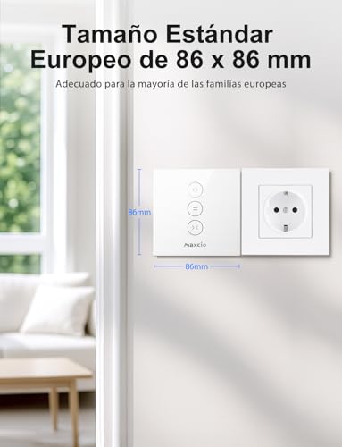 Miniatura 7 de Led Controlable Interruptor Persiana Wifi, Maxcio Interruptor Wifi Compatible Con Alexa Y Google Home, Función De Temporizador, Para Motor Persiana, Motor Tubular Motor De Obturador