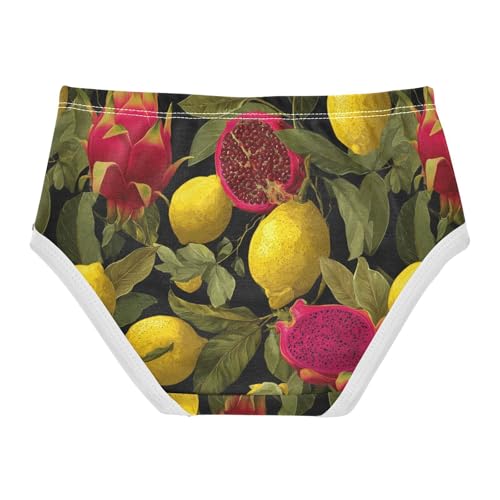 Wusikd Yellow Lemons Girls' Underwear Cotton Dragon Fruit Girls Briefs Soft Toddler Underwear 2T2