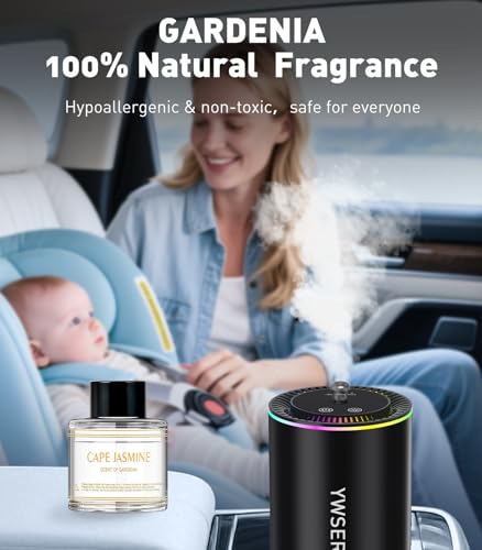 Image of Smart Car Air Freshener, Car Air Freshener Diffuser with Starry Sky Projection and 50ml Perfume, Auto On /Off Intelligent, 3 Mode Adjustable Rechargeable Aroma Diffuser (Gardenia)