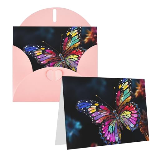 Cartes de vœux vierges motif joli papillon pour envoyer un mot d'encouragement