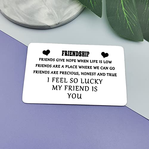 Best Friends Gift Wallet Insert Card Birthday Gift for Women Men Friendship Jewelry Gift for Friends Bestie Wedding Anniversary Jewelry Gift for Sister Brother Christmas Graduation Metal Wallet Card3