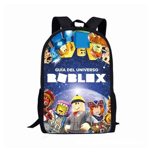 Ubephant 17in Roblx Mochila, Roblx Backpack, Azul para Niños Estudiantes de Primaria Niños Mochila R-oblx Regalo de Mochil de Niño y Niña