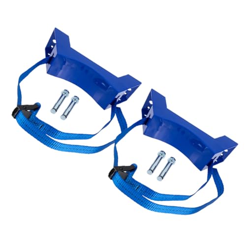Alasum Soporte para Cilindro de Gas de 40 Litros, Soporte Fijo Correa para Bombonas de Hidrógeno y Oxígeno, Juego de 2 Piezas en Azul para Almacenamiento en Espacios Reducidos