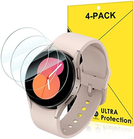 Zebre [4 Pack] Galaxy Watch 4 / Galaxy Watch 5 Screen Protector 40mm, Waterproof Tempered Glass Screen Protector Cover Compatible with Samsung Galaxy Watch 5 40mm/Galaxy Watch 4 40mm Smartwatch
