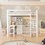 Sécurité Renforcée pour Enfant : Doté de hauts garde-corps de sécurité, le lit supérieur est conçu pour prévenir les chutes et assurer un sommeil en toute tranquillité aux enfants de 6 ans et plus.