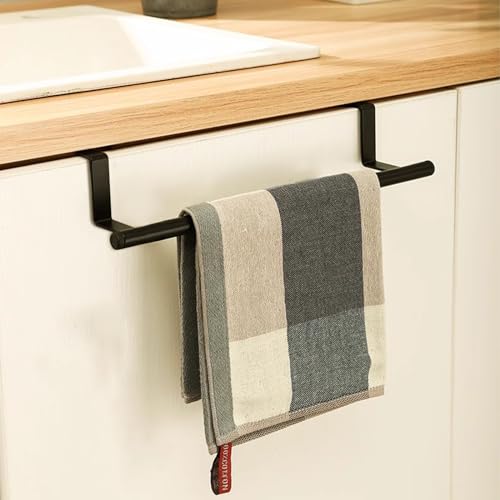 Miniatura 5 de Srtstr 2 Piezas Toalleros De Baño Sin Taladro Colgador Trapos Cocina 36cm Toallero Para Puertas De Acero Inoxidable Toallero Mueble Soporte Barra Toalleros Para Baño Cocina Negro