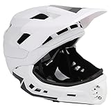 bizofft Casco Infantil Totalmente Cubierto, Casco de Seguridad Infantil Integral Lavable Humanizado para Scooters para Bicicletas(Blanco)