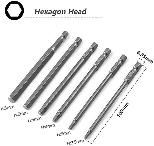Mesee 23 Pieces 4 Inch Long Magnetic Screwdriver Bit Set, 1/4 Inch Hex Shank 3-in-1 Multiple Screwdriver Bits - Torx Screwdriver Bits, Cross Phillips Screwdriver Bits, Hexagon Head Allen Wrench