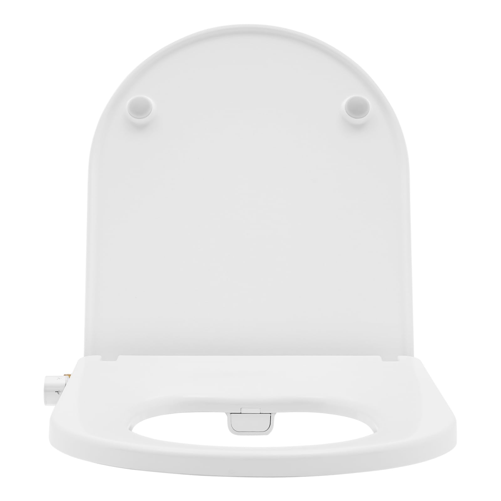 Sedile WC non elettrico bianco con bidet, sedile WC manuale doppio ugello bidet sedile WC con spray d'acqua, per appartamenti, bagni, ospedali, case di cura, 37 x 44 x 8,3 cm