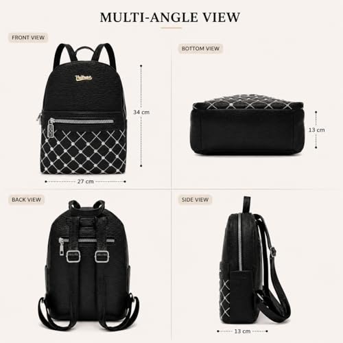 Image of VRITRAZ PU Leather Ladies Leather Shoulder Fitting Backpacks Designer Backpack Shoulder Bag, Handbag For Women, Girls Elegant Backpack Purse