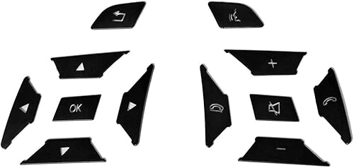 Cubierta negra para el botón del volante del automóvil, decoración interior de automóvil, compatible con Mercedes Benz ML, GL, GLK, GLA, CLA, CLS,