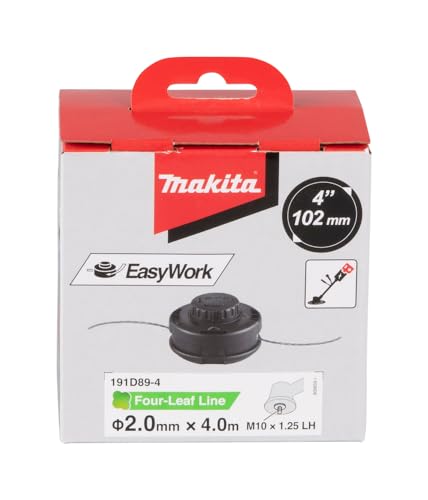 Makita 191D89-4 2-Fadenkopf Tap&Go M10 x 1,25, Linksgewinde, Ø 102 mm, mit 2,0 mm Four-Leaf Mähfaden, 4 Meter lang, Tippautomatik… – Ansicht 5
