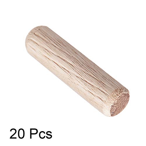 Image of uxcell 0.31 inchx1.18 inch(8x30mm) Wooden Dowel Pin Wood Kiln Dried Fluted Beveled Hardwood 20pcs