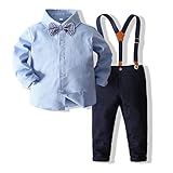 Photo Gallery kuukaas costume da battesimo per bambini, 4 pezzi, papillon + camicia, pantaloni + bretelle, set di abbigliamento per bambini 80-120, azzurro, 5 anni Photo Gallery kuukaas costume da battesimo per bambini, 4 pezzi, papillon + camicia, pantaloni + bretelle, set di abbigliamento per bambini 80-120, azzurro, 5 anni