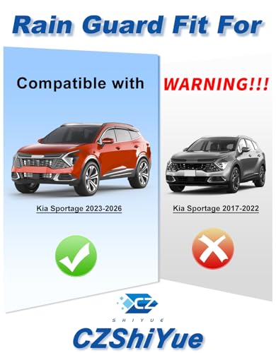 Image of 6-PCS Extra-Thick Rain Guards Fit for Kia Sportage 2023 2024 2025 2026 Extra Durable Tape-on Window Rain Guard Window Deflectors Vent Shades Window Visor Vent Visors Exterior