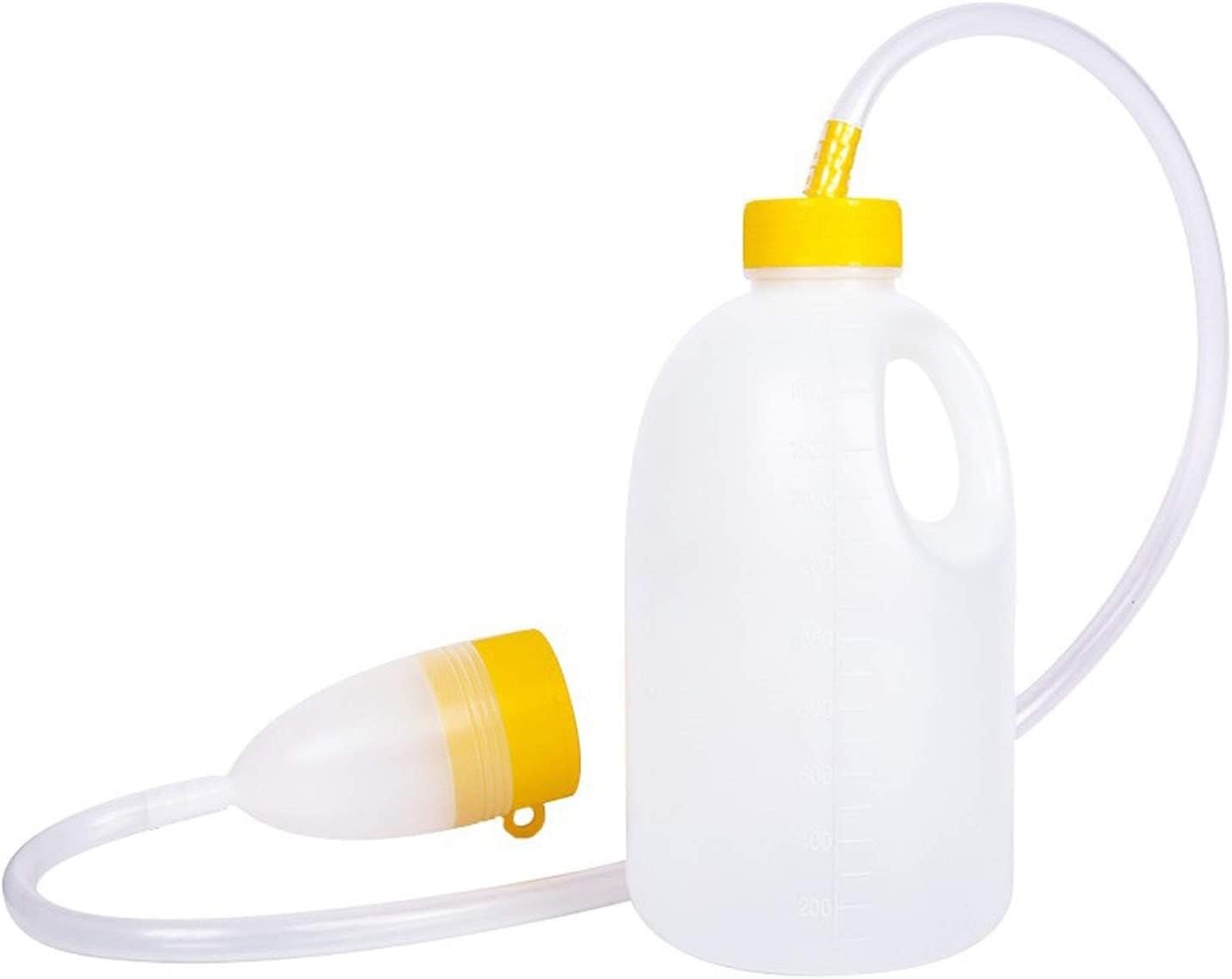 ZUOAHBDT Unisex Urinals Urine Bottles, Male Urinal with Tube 1700ml Yellow