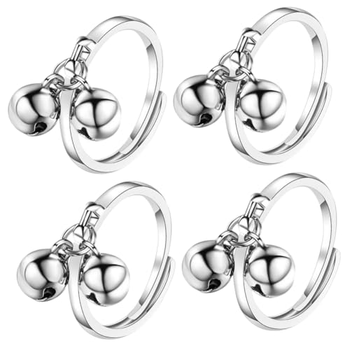 ODHLMFQ Double Cute Open Finger Bell Adjustable Ring Copper
