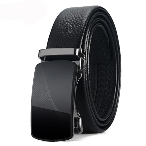 JSEIAJB Men's Automatic Buckle Belt Men's Genuine Leather Versatile Business Belt and Belt