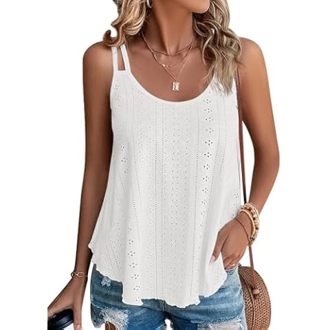 ATHMILE Women's Eyelet Cami Top Cover