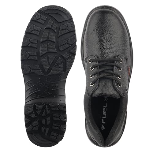 Image of FUEL Falcon-01 Genuine Leather Safety Shoes for Men Industrial PU Single Density Sole, Steel Toe, Energy Absorption Shoe (Sizes-6UK - 11UK /India)