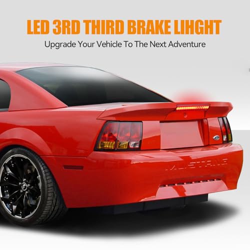 Image of Third 3rd Brake Light LED for 1999-2004 Ford Mustang, High Mount Rear Brake Lights Assembly for 99-04 Mustang, Waterproof Center Cab Lamp Stop Light