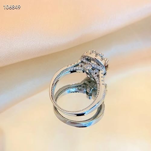 2CT Moissanite Eternal Ring Jewelry S925 Silver Plated 18K White Gold Wedding Promise Rings Gift4