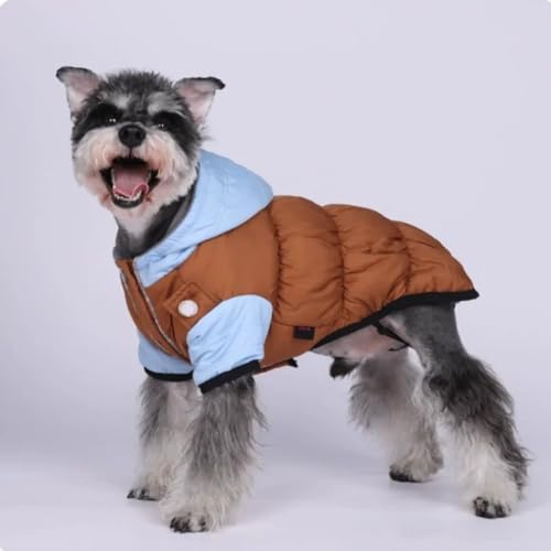 Chien veste à capuche imperméable doublée polaire pour l'hiver bleu L - 6