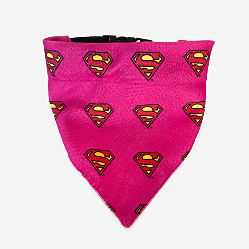 Image of TDIT X�DC Supergirl Reversible Dog Bandana with Adjustable Dog Collar (Size Small)