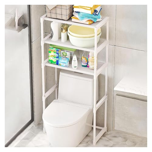 ZCXMNL Estante De Almacenamiento sobre Lavadora Y Secadora, Soporte For Secadora Kit De Apilamiento Portátil Ajustable En Altura For Lavadora Secadora, Estante De Almacenamiento(White,H134cm/52.7in)