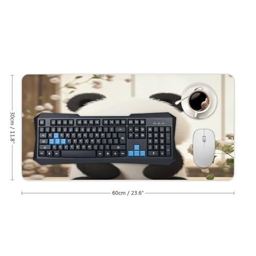 Alfombrilla para mouse grande con diseño de panda blanco miniatura 2